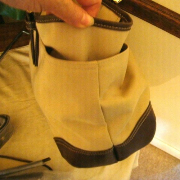 NWOT Simply Go NYLON Tote Shoulder Bag, Purse, Make Up Bag Brown/Tan - Picture 6 of 11